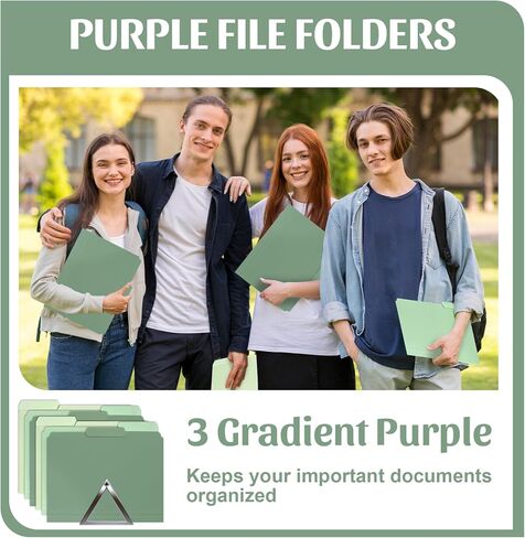 24 Pack Colored File Folders Plastic Purple File Folders Letter Size 1/3 Cut Tabs File Folder Sticky Labels Manila File Folders 8.5 x 11 for Documents Office School Organizer(8 per color) (24, Purple) in Saudi Arabia