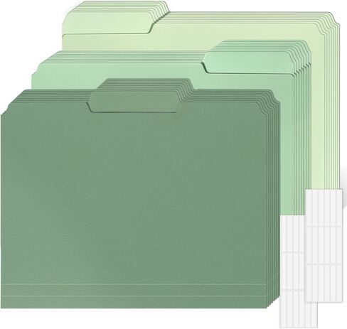 24 Pack Colored File Folders Plastic Purple File Folders Letter Size 1/3 Cut Tabs File Folder Sticky Labels Manila File Folders 8.5 x 11 for Documents Office School Organizer(8 per color) (24, Purple) in Saudi Arabia