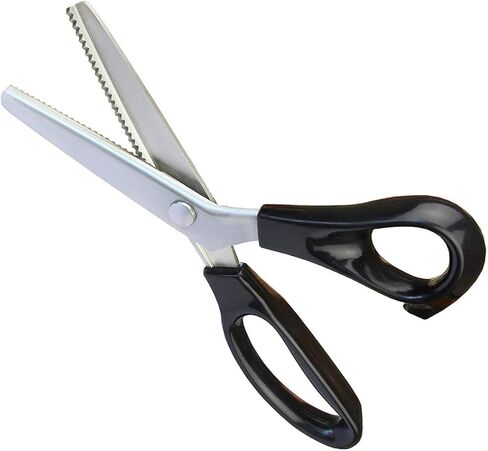 Generic 1PC Professional Stainless Steel Pinking Shears Durable Dressmaking Scissors for Crafts Tailoring Sewing Ergonomic Handles for Comfortable Use for Fabrics Crafts in Saudi Arabia