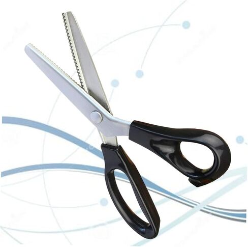 Generic 1PC Professional Stainless Steel Pinking Shears Durable Dressmaking Scissors for Crafts Tailoring Sewing Ergonomic Handles for Comfortable Use for Fabrics Crafts in Saudi Arabia