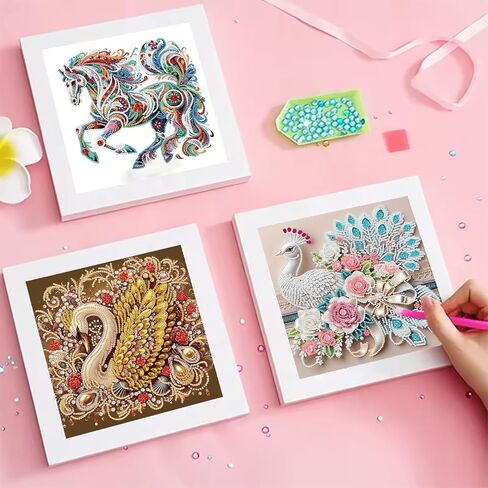 areopnmg 6pack البحر السلاحف الشاطئ الماس اللوحة مجموعات للبالغين المبتدئين، 5D ضوء القمر شلال المناظر الطبيعية الماس الفن، DIY كامل جولة الحفر الماس نقطة جوهرة الفن مجموعات، ديكور جدار المنزل 9.8x13.8 بوصة in Kuwait