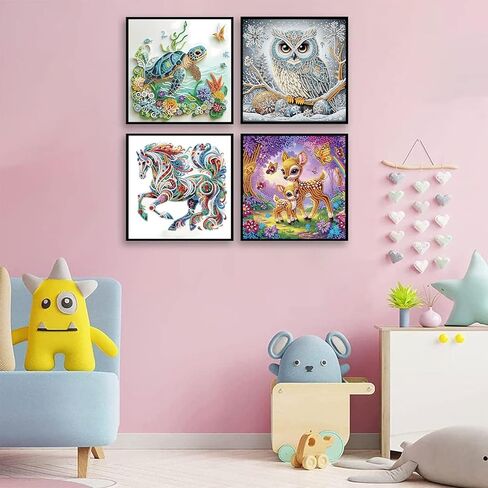 areopnmg 6pack البحر السلاحف الشاطئ الماس اللوحة مجموعات للبالغين المبتدئين، 5D ضوء القمر شلال المناظر الطبيعية الماس الفن، DIY كامل جولة الحفر الماس نقطة جوهرة الفن مجموعات، ديكور جدار المنزل 9.8x13.8 بوصة in Kuwait