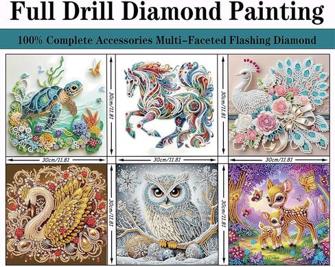 areopnmg 6pack البحر السلاحف الشاطئ الماس اللوحة مجموعات للبالغين المبتدئين، 5D ضوء القمر شلال المناظر الطبيعية الماس الفن، DIY كامل جولة الحفر الماس نقطة جوهرة الفن مجموعات، ديكور جدار المنزل 9.8x13.8 بوصة in Kuwait