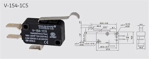 High-Strength Shell V-154 Limit Switch, Impact Resistance, Good Heat Resistance, High Precision Action Position Micro Switch in Saudi Arabia