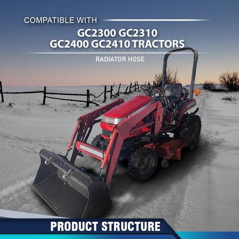 خرطوم المبرد السفلي PIT66 متوافق مع جرارات ماسي فيرغسون GC2300 GC2310 GC2400 GC2410 4264879M1، 6259100M1 أسود in Saudi Arabia