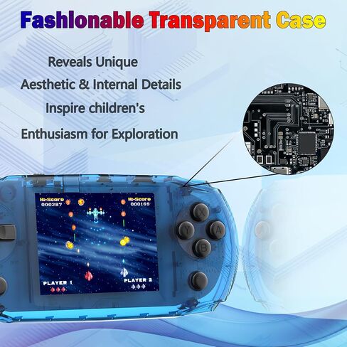 Handheld Game Console for Kids Preloaded 100 Retro Video Games, Portable Gaming System Rechargeable Battery 3.2" IPS Screen, Mini Travel Electronic Toy Gifts for Boys Girls (Blue) in Saudi Arabia