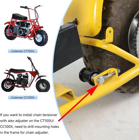 YOXUFA 8 مم شداد سلسلة الدراجة الصغيرة مع أسطوانة 1-3/4 بوصة لكولمان CT100U CC100X Baja Doodlebug DB30 Motovox Mbx10 Mbx11 Predator 79cc 97cc 98cc 100cc 2.5 3.0hp Powersport أجزاء الدراجة الصغيرة in Kuwait