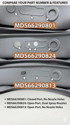مجموعة أدوات تصنيع المعدات الأصلية الأصلية من المورد في الولايات المتحدة مكونة من MDS66290801 / AGM30030701 / MDS66290807 & 4861ER2001J & 383EER4001A حشية مطاطية لتمهيد باب الغسالة - لغسالات التحميل الأمامي من LG وKenmore in Kuwait
