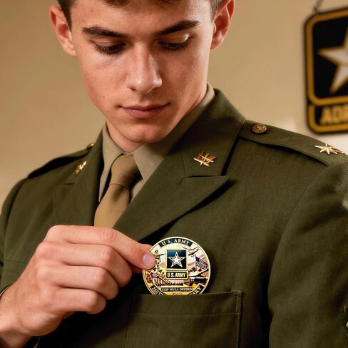 U.S. Army 250th Anniversary Challenge Coin – 1.77" Gold-Plated Double-Sided Military Commemorative Coin – High-Relief Zinc Alloy Collectible for Soldiers, Veterans, and Army Supporters in Saudi Arabia