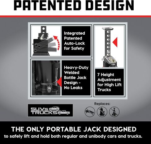 Powerbuilt 3 Ton, Bottle Jack and Jack Stands in One, 6000 Pound All-in-One Car Lift, Heavy Duty Vehicle Unijack, 640912 in Saudi Arabia