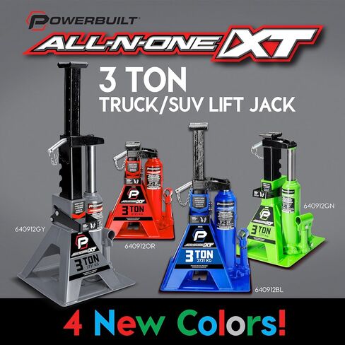 Powerbuilt 3 Ton, Bottle Jack and Jack Stands in One, 6000 Pound All-in-One Car Lift, Heavy Duty Vehicle Unijack, 640912 in Saudi Arabia