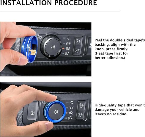 لملحقات Ford Mustang 2024 2025 2026، طقم غطاء مقبض من سبائك الألومنيوم 3 قطع - زر التشغيل ومفتاح الصوت والمصابيح الأمامية (أحمر) in Saudi Arabia