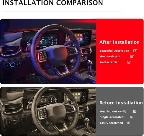 لملحقات Ford Mustang 2024 2025 2026، طقم غطاء مقبض من سبائك الألومنيوم 3 قطع - زر التشغيل ومفتاح الصوت والمصابيح الأمامية (أحمر) in Saudi Arabia