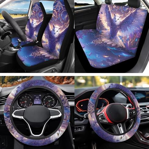 Horeset Cute Sloth Automobile Seat Cover Sets 12 Pack with Car Steering Wheel Cover Arm Rest Cover Keychain Holder Protector Seat Belt Pads Suitable for Most Cars,SUV in Saudi Arabia