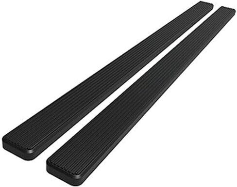 شريط جانبي من الفولاذ المقاوم للصدأ 5 بوصات لفورد لـ F150 15-23 لـ F250 SuperDuty 17-22 لـ F350 SuperDuty 17-22 الكابينة وزوج من لوحات Iboard + مجموعة دعامات التثبيت مقاس 5 بوصات باللون الأسود قطعتين 901-86907 in Kuwait