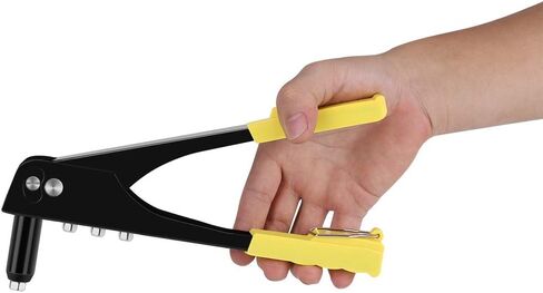 Rivet Gun, Spring Handle, 4 Rivet Head Sizes, Long Nozzle Design, for Metal, Fiber, Leather, Plastic Connection, 2.4/3.2/4.0/4.8mm, Single-Handed Operation, 100 kg Pull in Saudi Arabia