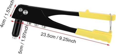 Rivet Gun, Spring Handle, 4 Rivet Head Sizes, Long Nozzle Design, for Metal, Fiber, Leather, Plastic Connection, 2.4/3.2/4.0/4.8mm, Single-Handed Operation, 100 kg Pull in Saudi Arabia