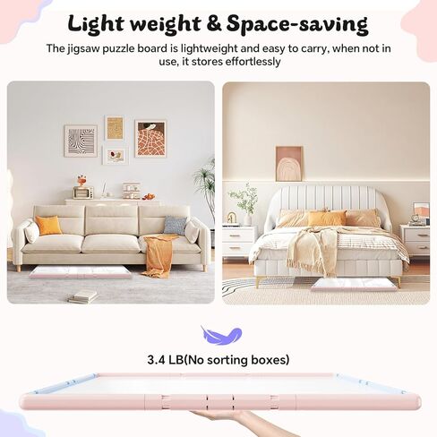 لوحة ألغاز 1000 قطعة 3 في 1 مزدوجة الجوانب ودوارة وإمالة، طاولة ألغاز بلاستيكية مع صناديق فرز وغطاء من البولي فينيل كلوريد، لوحة ألغاز سوزان الكسولة المحمولة للبالغين، رمادي أخضر in Kuwait