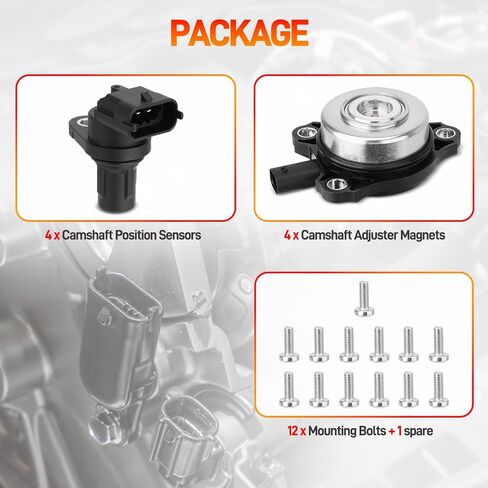 4Pcs Camshaft Position Sensor & 4Pcs Camshaft Adjuster Magnet Solenoid Kit Compatible with Mercedes-Benz C230 C250 C280 C300 C350 CLK350 CLK550 E280 E300 E350 G550 GL450 Replace#2720510077 0009050443 in Saudi Arabia
