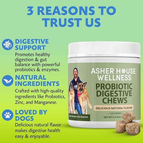 ASHER HOUSE WELLNESS Allergy Support Chew for Dogs | All Natural | Bee Pollen | Colostrum | in Saudi Arabia