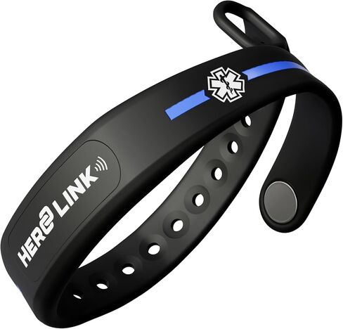 سوار Hero Link® الطبي للهوية وسوار المعصم الصحي - سيليكون قابل للتعديل، مقاوم للماء، مقاوم للحرارة، شريط ذكي مع علامة NFC للوصول الفوري إلى معلومات الطوارئ in Saudi Arabia