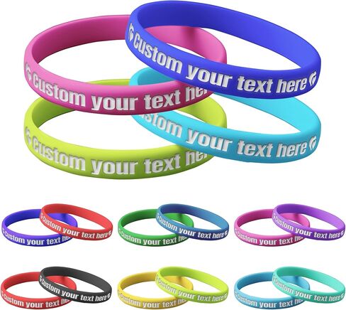 Custom rubber bracelets 50-1000PCS Bulk Personalized Silicone Wristbands for Events. customized Wristbands with Holiday gifts,promotions,Events,Support, Fundraisers, Awareness in Saudi Arabia