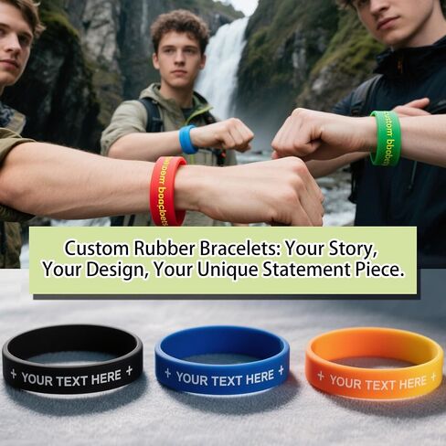 Custom rubber bracelets 50-1000PCS Bulk Personalized Silicone Wristbands for Events. customized Wristbands with Holiday gifts,promotions,Events,Support, Fundraisers, Awareness in Saudi Arabia
