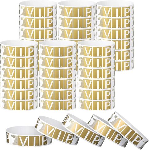 200 حزمة من أساور المعصم VIP للمناسبات، أساور معصم ورقية مقاومة للماء، أساور معصم خفيفة الوزن للمناسبات والحفلات الموسيقية ومهرجانات الملاهي، 10 × 0.79 بوصة in Kuwait