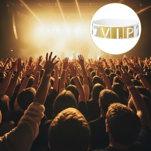 200 حزمة من أساور المعصم VIP للمناسبات، أساور معصم ورقية مقاومة للماء، أساور معصم خفيفة الوزن للمناسبات والحفلات الموسيقية ومهرجانات الملاهي، 10 × 0.79 بوصة in Kuwait