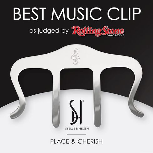 مشبك كتب الموسيقى المعدنية وحامل الصفحات - حاملات أوراق الموسيقى للبيانو ولوحة المفاتيح والحوامل والكتب - مقاطع رائعة لعلامات الصفحات مع تخزين مخملي وحقيبة حمل - قوية ومتينة - إصدار حديث in Kuwait