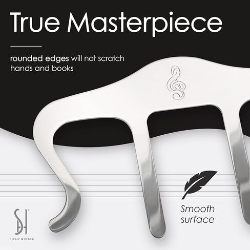 مشبك كتب الموسيقى المعدنية وحامل الصفحات - حاملات أوراق الموسيقى للبيانو ولوحة المفاتيح والحوامل والكتب - مقاطع رائعة لعلامات الصفحات مع تخزين مخملي وحقيبة حمل - قوية ومتينة - إصدار حديث in Kuwait