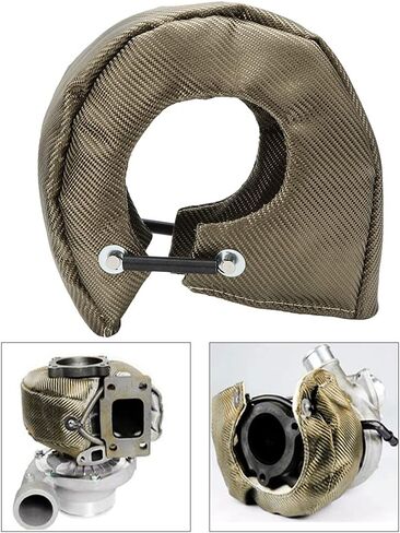 Turbocharger Protective Cover Barrier, Turbo Engine Wrap, Reduces Turbo Lag, Increases Safety, Professional Manufacturing, Long Service Life, Fits T3 T4 T6 Sizes (T4) in Kuwait