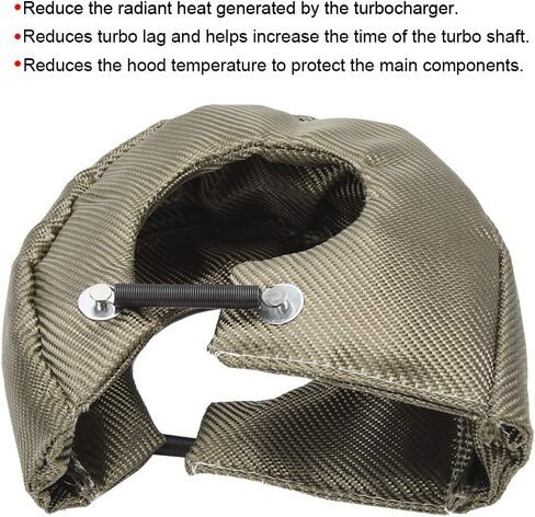 Turbocharger Protective Cover Barrier, Turbo Engine Wrap, Reduces Turbo Lag, Increases Safety, Professional Manufacturing, Long Service Life, Fits T3 T4 T6 Sizes (T4) in Kuwait