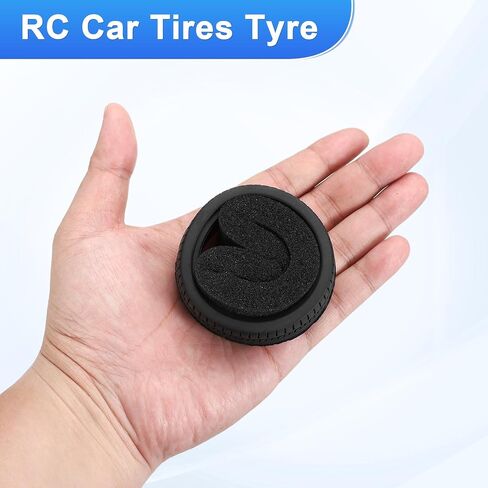 4 قطع من إطارات Uxcell المطاطية الناعمة RC على الطريق إسفنجة من نوع D20 بالداخل لإطارات RC 1/10 HSP مقياس للتجول على الطريق وسباقات الطرق DIY نموذج سيارة - 62 مم (2.44 بوصة) OD × 26 مم (1 بوصة) عرض، أسود in Saudi Arabia