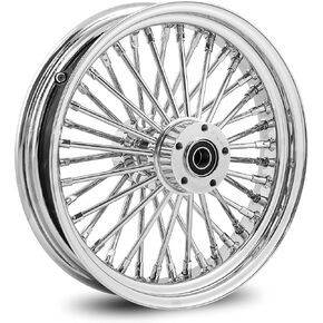 18X5.5 Fat 40 Stainless Spoke/Nipple For Harley Softail Sportster Dyna 2000-2007 3/4" Rear Wheel (6-3 All Black - Black Wall Tire) in Saudi Arabia