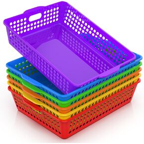 6 Pack Plastic Classroom Storage Baskets, Paper Trays for Classroom Organization & Turn in Trays for Teachers, Students, Desk Organizer Bin 13.8x10.6x3.1 Inch (Morandi) in Saudi Arabia