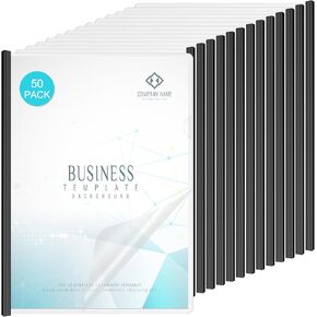 50 حزمة من أغلفة التقارير الشفافة مع أشرطة منزلقة، ومجلدات العروض التقديمية لحجم الرسالة بسعة 70 ورقة، ومجلد السيرة الذاتية، ومجلد شفاف، بسمك 5.5 مل، لمستندات السيرة الذاتية، أسود in Kuwait