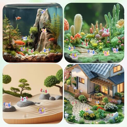 32 Pcs Luminous Mini Resin Axolotls Figures Glow in The Dark Small Little Tiny Animals Axolotls to Hide Garden Miniature Figurines for Dollhouse Micro Landscape Aquarium Decoration DIY Crafts in Saudi Arabia