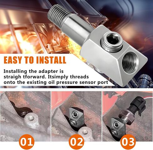 Oil Pressure Sensor Thread Adapter, 1/8-27 NPT Port Plugs for Chevy/GM Small Block 305 350 Engines in Kuwait