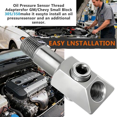 Oil Pressure Sensor Thread Adapter, 1/8-27 NPT Port Plugs for Chevy/GM Small Block 305 350 Engines in Kuwait