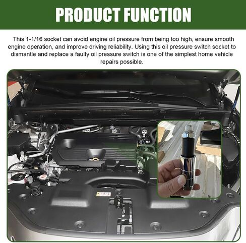 Oil Pressure Sensor Socket, Oil Filter Socket, 3/8" Drive Oil Pressure Sending Unit Socket Fits 1 1/16" Switch, Oil Pressure Switch Socket for Quick Removing/Installing Oil Sending Unit in Saudi Arabia