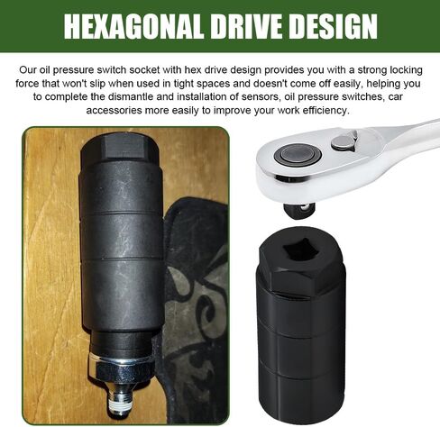 Oil Pressure Sensor Socket, Oil Filter Socket, 3/8" Drive Oil Pressure Sending Unit Socket Fits 1 1/16" Switch, Oil Pressure Switch Socket for Quick Removing/Installing Oil Sending Unit in Saudi Arabia