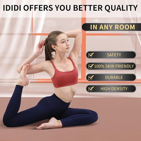 Large Yoga Mat (6'x 4') - Extra Long and Wide 72 x 48 inches, Non-Slip POE Fitness Mat, Eco-Friendly, Thick Wide Exercise Mat for Home Workouts,Ideal for Yoga and Pilates. in Saudi Arabia