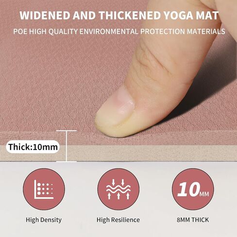 Large Yoga Mat (6'x 4') - Extra Long and Wide 72 x 48 inches, Non-Slip POE Fitness Mat, Eco-Friendly, Thick Wide Exercise Mat for Home Workouts,Ideal for Yoga and Pilates. in Saudi Arabia