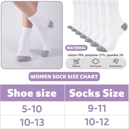 20 Pairs Cotton Crew Socks for Women Socks Women Size 5-9/9-11, Breathable Thin Athletic Socks In Bulk in Saudi Arabia