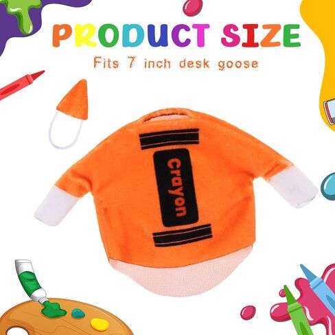 زي مكتب صغير من Crayon مقاس 7 بوصات، قميص تلوين أوزة مكتبي ومجموعة قبعات جنوم مخروطية مضحكة لتمثال أوزة سطح المكتب مقاس 7 بوصات لتزيين المنزل والهالوين (وردي) in Kuwait