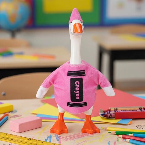 زي مكتب صغير من Crayon مقاس 7 بوصات، قميص تلوين أوزة مكتبي ومجموعة قبعات جنوم مخروطية مضحكة لتمثال أوزة سطح المكتب مقاس 7 بوصات لتزيين المنزل والهالوين (وردي) in Kuwait