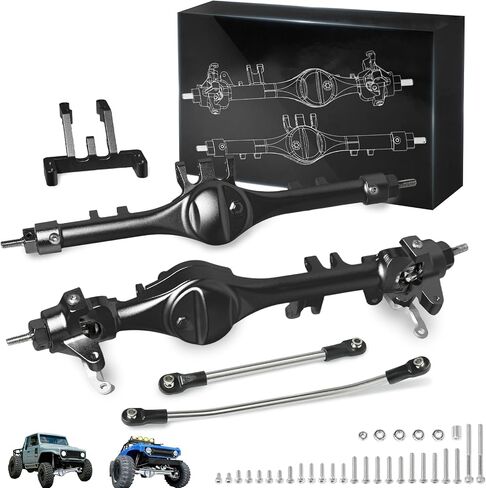 F10T Front Rear Axle Package, CNC Machined Aluminum Complete Assembly with Hardened Ar44 Gear Set & Sealed Bearings for Vanquish Phoenix Vs4-10 Scx10 II Leaf Chassis 1/10 Scale Rc Crawler in Saudi Arabia