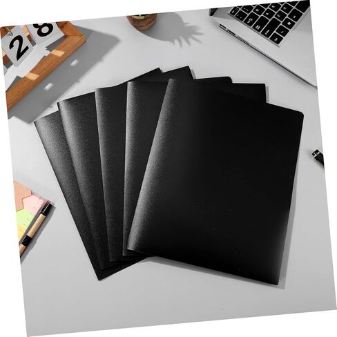 12pcs Black Plastic File Folders Pockets Business Card Slot Legal Letter Document Organizer for School Office in Saudi Arabia