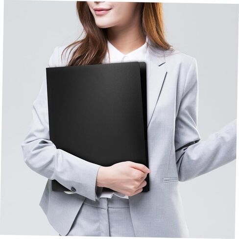 12pcs Black Plastic File Folders Pockets Business Card Slot Legal Letter Document Organizer for School Office in Saudi Arabia